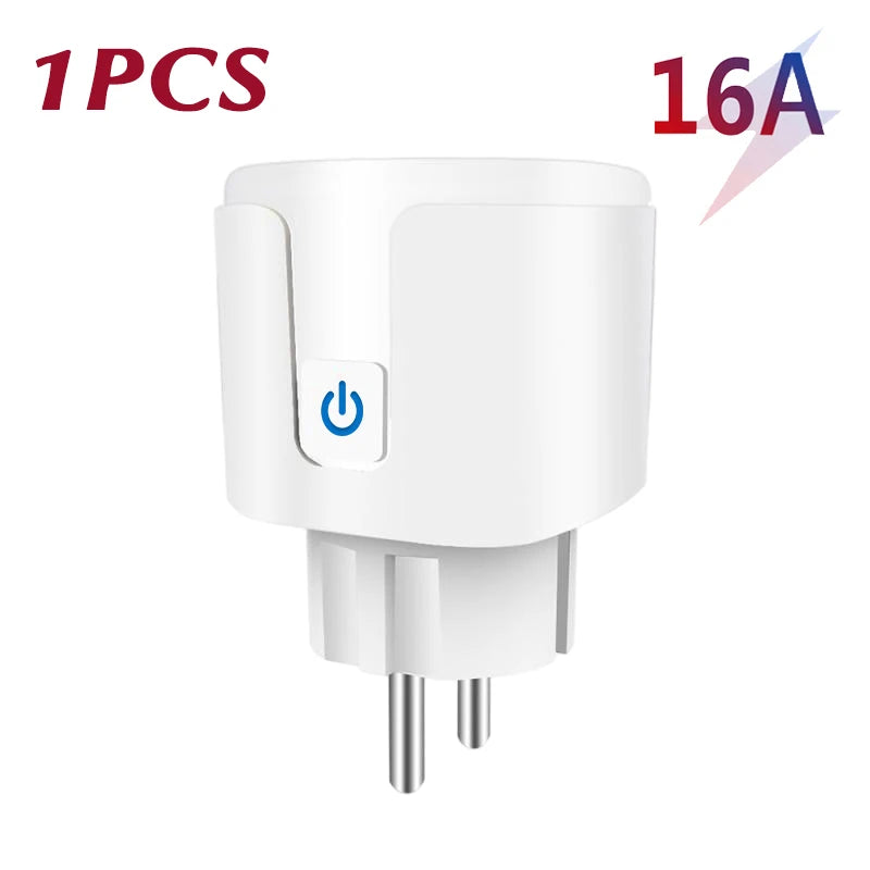 תקע חכם Tuya WiFi/Zigbee האיחוד האירופי 16A/20A עם ניטור חשמל פונקציית טיימר שקע תואם ל-Alexa Google Home Smart Life